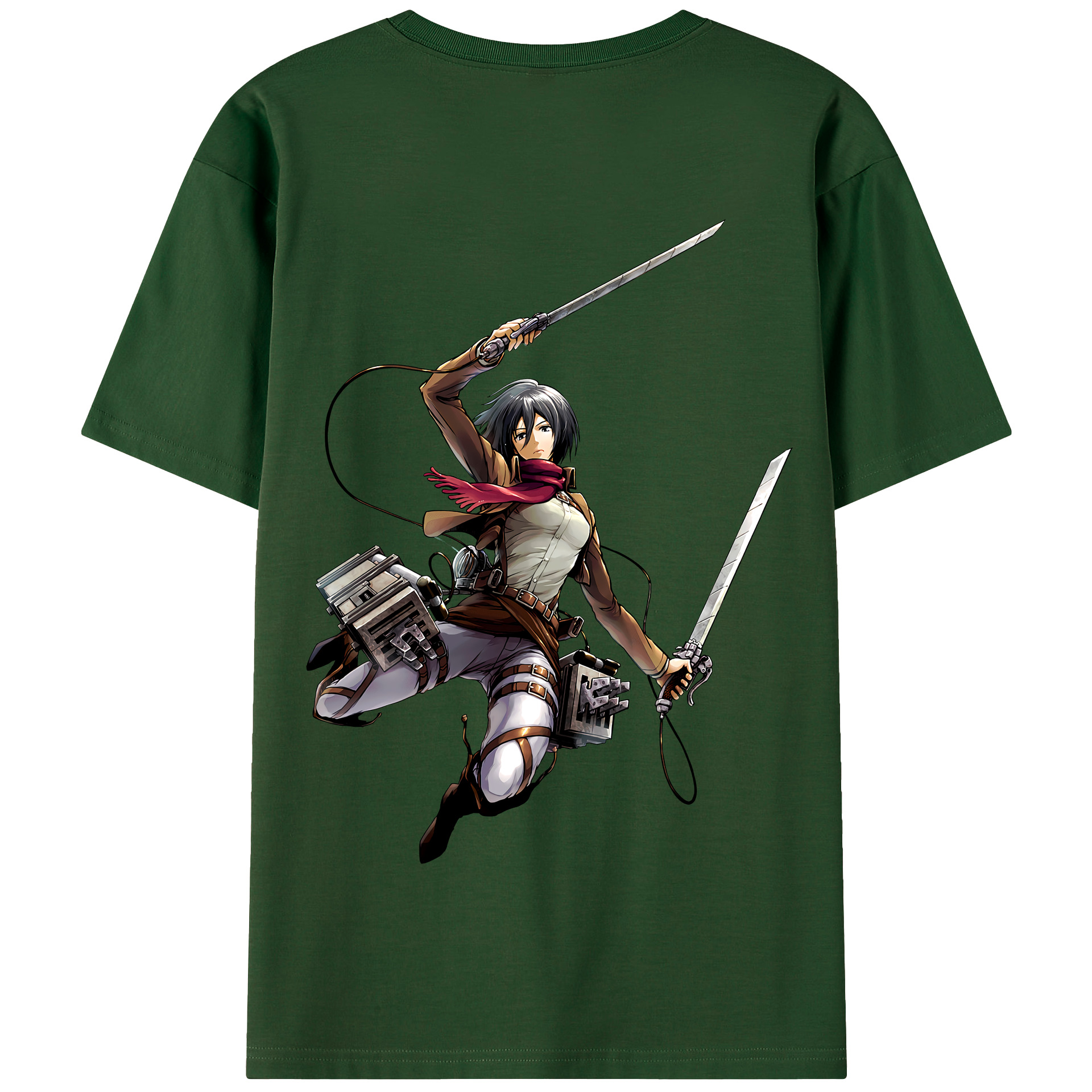 （画像用） 進撃の巨人 ミカサ·アッカーマン Attack on Titan Mikasa Ackerman 綿100％半袖Tシャツ（背面プリント）